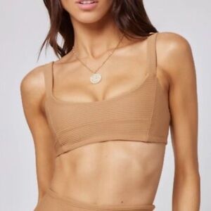 L*Space Camel Jess Ribbed Bikini Top nwt size small